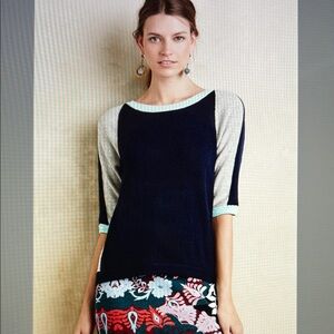 Anthropologie Field Flower Colorpatch Pullover Sweater